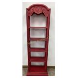 Red Wooden 5 Tier Shelf Unit