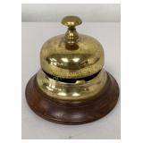 VTG Restored Desk Bell on Wooden Base