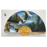 Hand Painted Folding Large Bamboo Wall Fan
