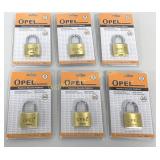 New Opel DM 40 Keyed Padlocks 6 PC Lot