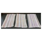 VTG Rag Rugs 3 PC Lot Approx 23" x 41"