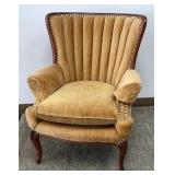Channel Back Upholstered Chair w/ Nail Head Trim