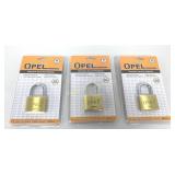 New Opel DM 40 Keyed Padlocks 3 PC Lot