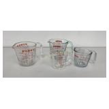 Pyrex & Anchor Glass Measuring Cups 1 & 2 Cup