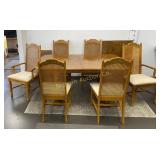 Oak Dining Set, 6 Chairs * 4 Side & 2 Captains