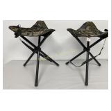 Camo Folding Camp Stools 2 Pc Lot