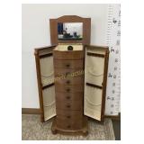 Jewelry Armoire w/ 8 Drawers, 2 Side Doors,