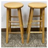 Wooden 29" Bar Stools 2 Pc Lot