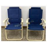 Folding Lawn Chairs w/ Arms 2 Pc Lot