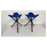 Blue Folding Camp Stools 2 Pc Lot
