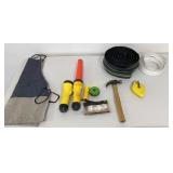 Chalk Line, Flashlights, Palm Socket Wrench,