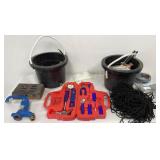 2 Buckets of Contents: Nylon Webbing, Lace