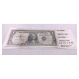 1935 D Wide One Dollar Silver Certificate