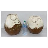 Terracott Decorative Pottery Vases 11" & 12" Tall