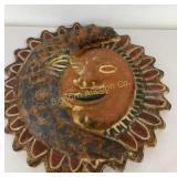 Terracotta 23" Sun & Moon Face Wall Decor
