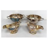 VTG Sambonet Italy Gravy Boats & 8ï¿½" Pedestal