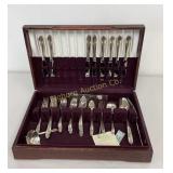 VTG Silver Plated Flatware Set Organizer Box