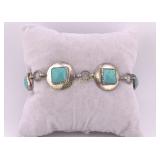7ï¿½" Bracelet Sterling Silver & Turquoise