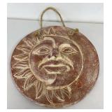 Terracotta 19" Sun & Moon Face Wall Decor