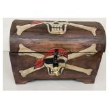 Wooden Pirate Treasure Chest w/ Lock & Key