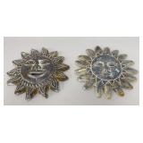 14" Terracotta Decorative Sun Face Wall Decor