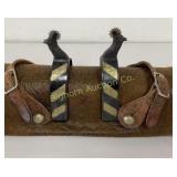 VTG CSC Western Figural Spurs w/ Leather Straps