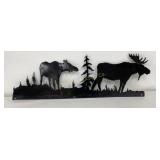 Moose Metal Art Wall Decor 23" x 7" Tall