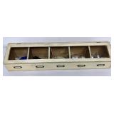 Wooden Glass Top Dispensary w/ Contents: Pens,
