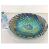 Art Glass Iridescent 15ï¿½" Shell Bowl 3" Tall