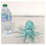 Aqua Art Glass Octopus Figurine