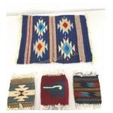 Native American Coasters & Place Mat 4 Pc Lot
