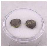 Smokey Quartz Heart Gemstones 2 Count 3.30 Ct