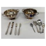 VTG Sam Bonet Silver Plate Pedestal Bowls