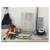 Chalk Line, Palm Socket Wrench, Hammer, Wall Shelf