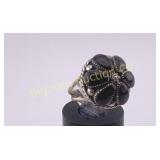Ring Size 4.5 Onyx & Sterling Silver