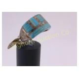 Native Ring Size 10 Turquoise Sterling Silver
