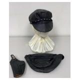 Bianchi Leather Holster, Black Leather Hat and