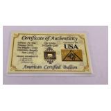 One Grain 24 Karat Gold American Certified Bullion