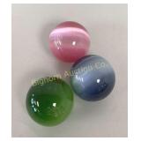 Cats Eye Crystal Spheres, Various Colors