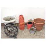 Flower Pot Assortment & Glazed Ceramic Lantern