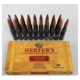 Ammo 7.62 x 54R 19 Rds Herters 148 Gr FMJ