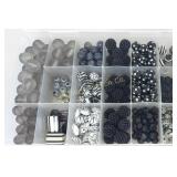 Bead Assortment in Organizer Black, White & Gray