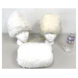 Faux Fur Hats & Hand Muff 3 Pc Lot