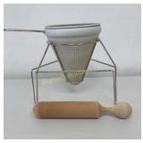 Aluminum Colander Sieve on Stand