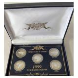 1999 Holographic State Quarter Set in Display