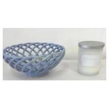 Glazed Ceramic Stoneware 10" Centerpiece Fruit or