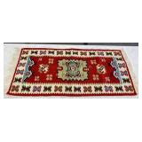 Woven Wool Kilim Rug Approx 53" x 24"