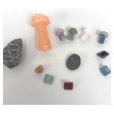 Carved Stone Pyramids & Mushrooms, 12 Pc Lot