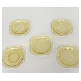VTG Madrid Amber Depression Glass 6" Plates