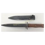 Italian Army Fighting Knife 8" Blade, Wood Handle